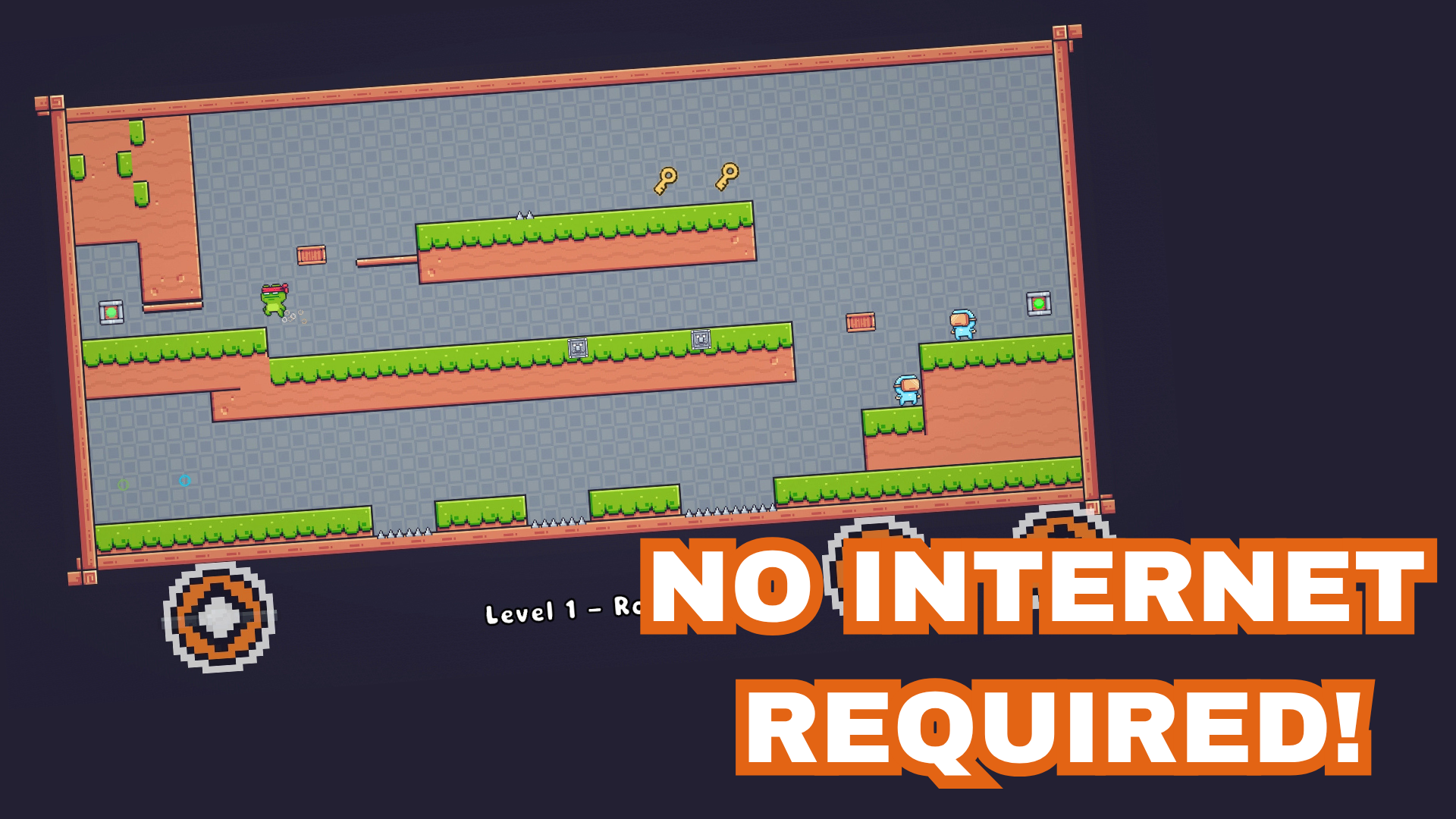 Ninja Frog Virtual Guy - LAN gameplay screenshot showing no internet required.